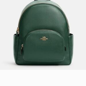 Coach Green Court Peppled Leather Backpack